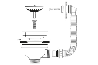 Caple 90mm Basket Strainer Waste and Round Overflow Plate