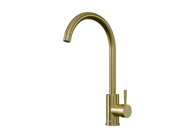 Side Lever Brushed Brass Tap