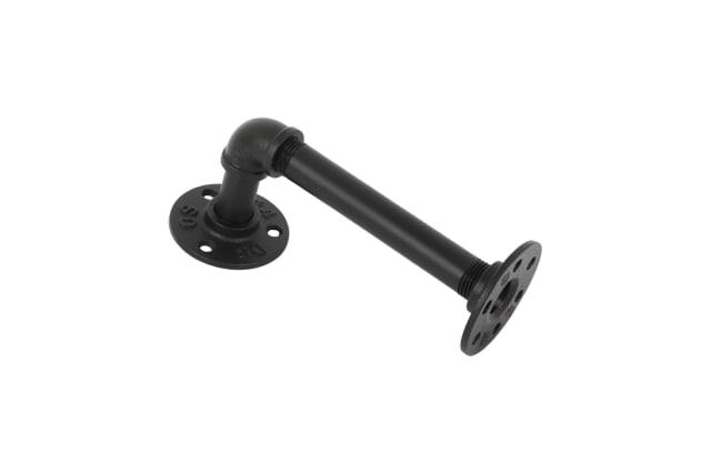 L Shape Pipe Shelving Bracket - Matt Black (Single)
